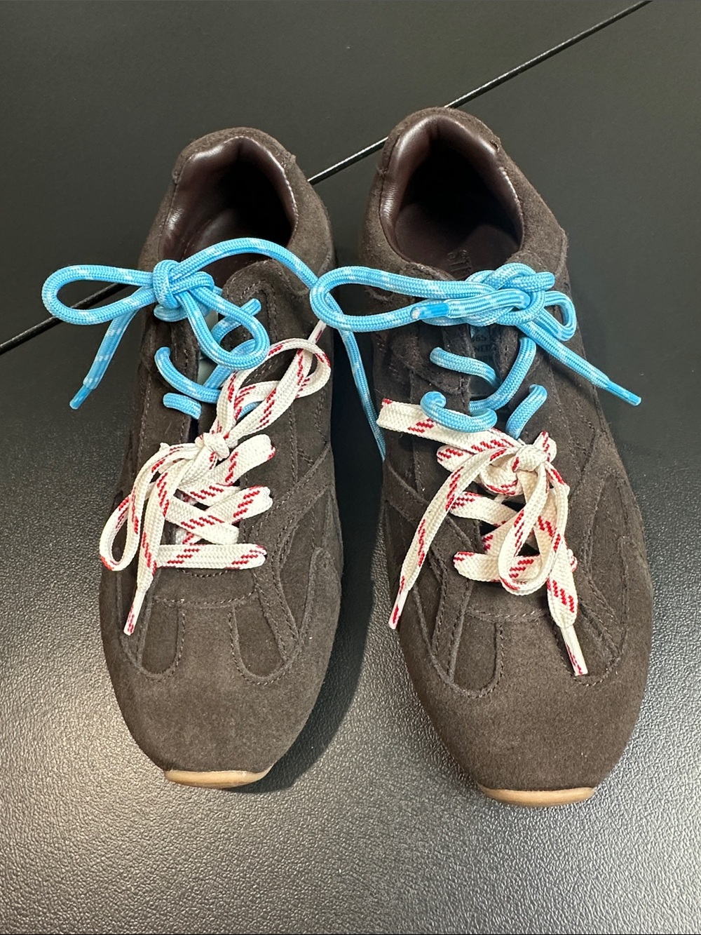 Steve Madden Aziel Women’s Brown Sneakers Leather Minimalist size 6.5 Dual Laces